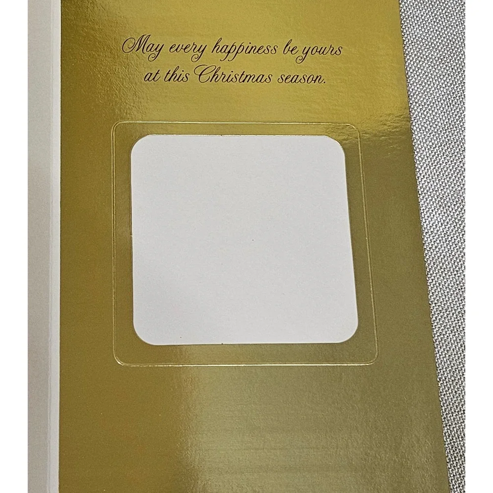Hallmark Photo‎ Holders Christmas Cards 20 Envelopes Gold Ornament Design